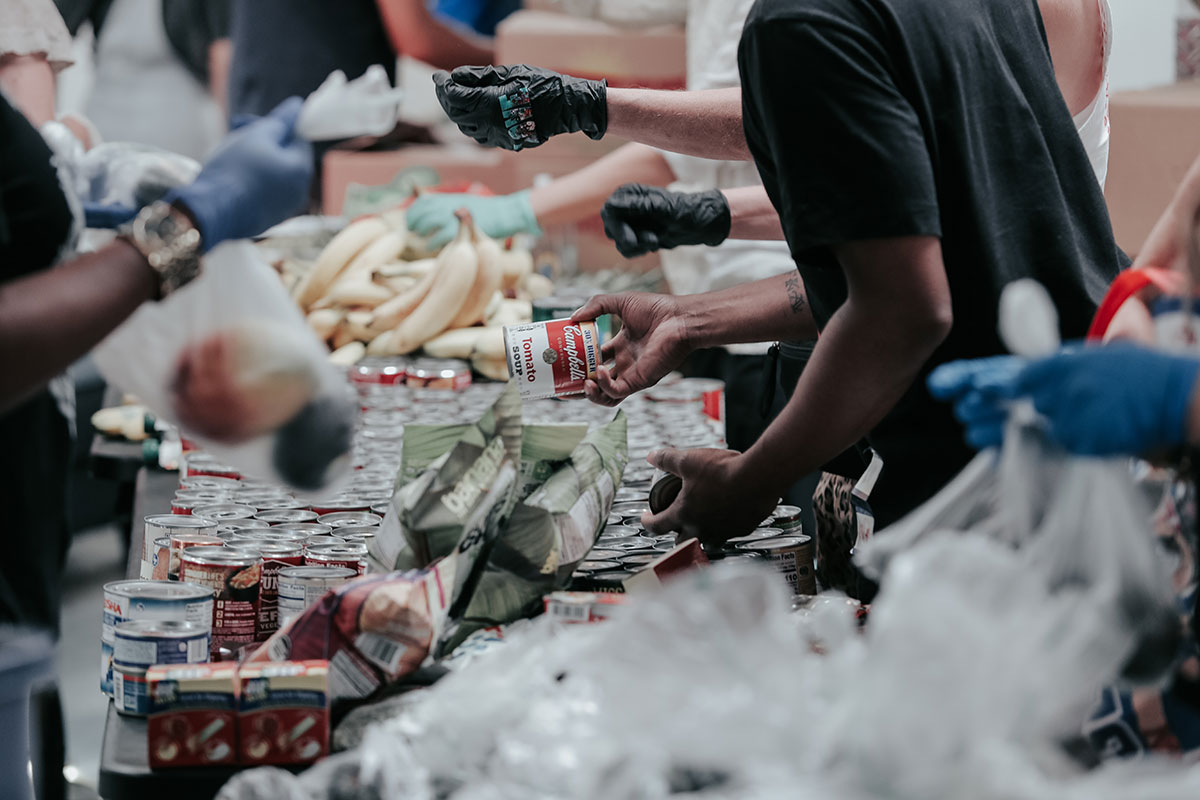 A food donation center