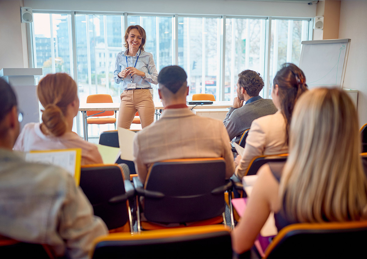 woman teaching classroom