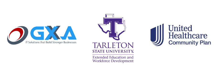 Logos for GXA, Tarleton State University and United Healthcare Community Plan