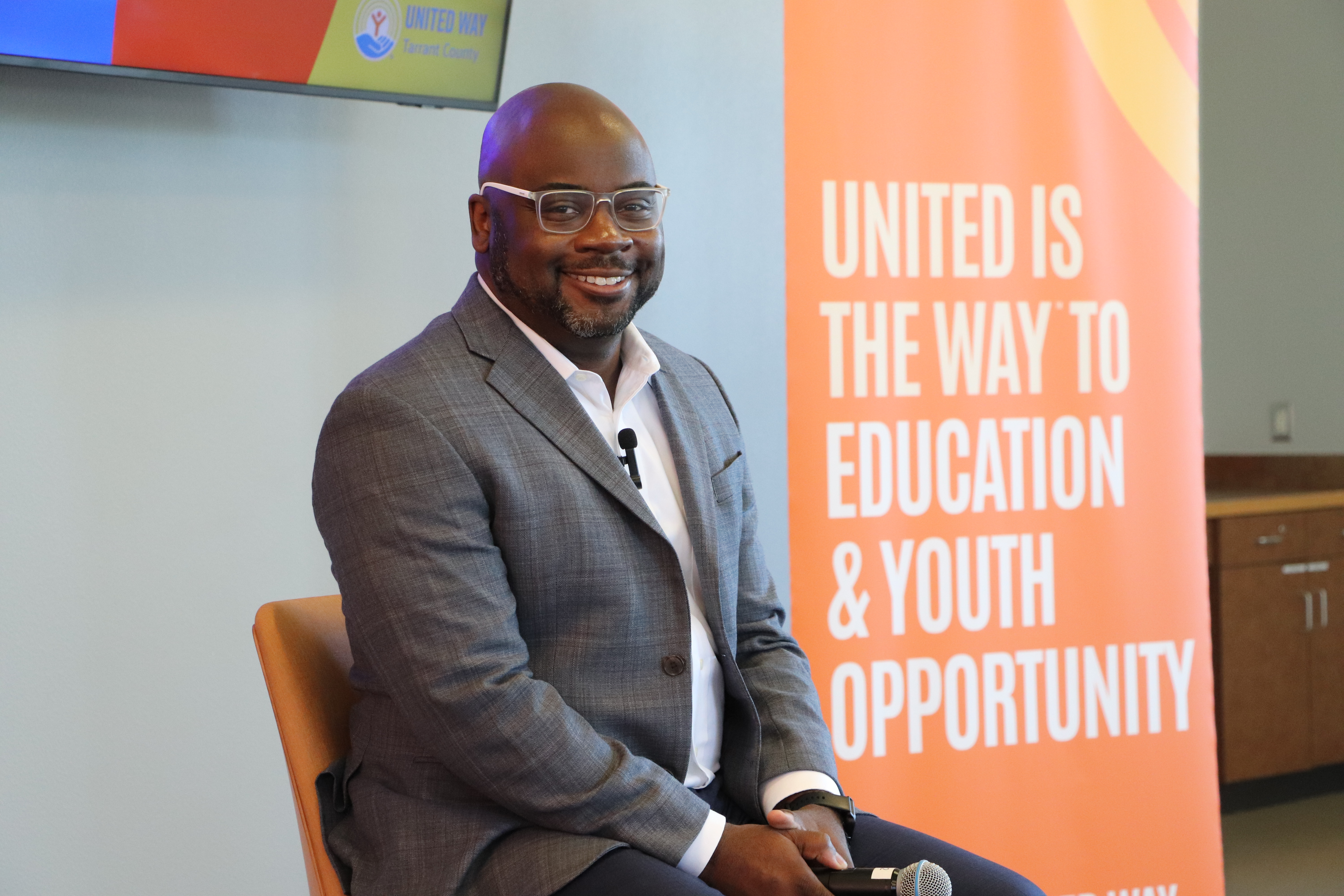 Adam Powell speaking at Town Hall