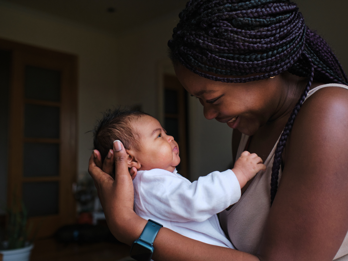 Mother holding baby