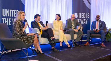 United Gala panelists being moderated by Madison Sawyers of CBS News Texas
