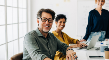 Older adults in meeting